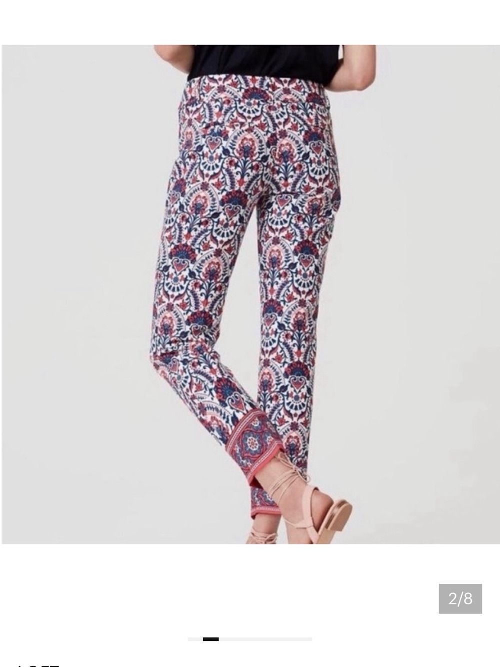 LOFT Riviera Printed Ankle Pants in Marisa Fit— size 8